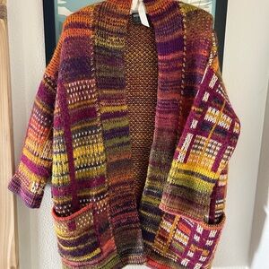 NWOT ANTHROPOLOGIE Multicolor Knit Women's Sweater CARDIGAN SZ XS